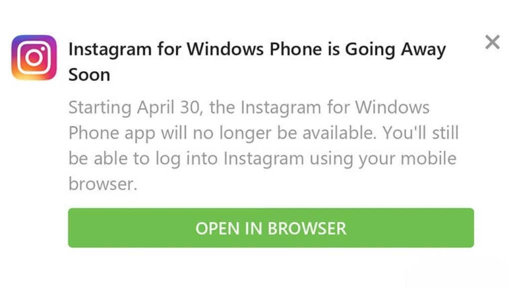 Instagram and Facebook will no longer support Windows 10 Mobile