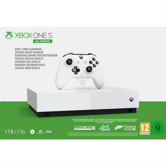 Microsoft Xbox One S All Digital Leak