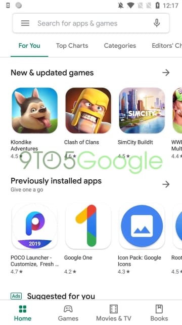 Google Play Store new update