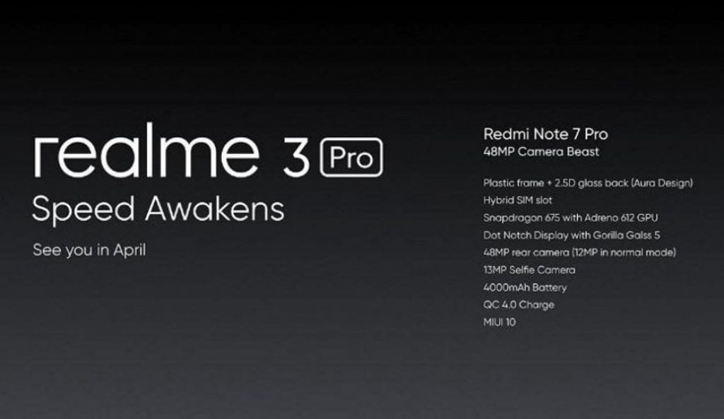 Realme 3 Pro specifications leaked before the launch