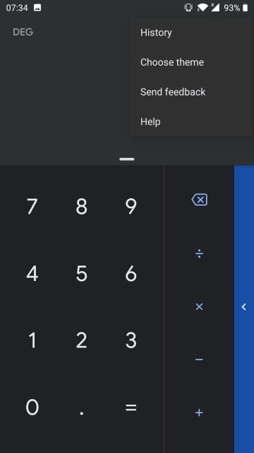 Google Calculator dark