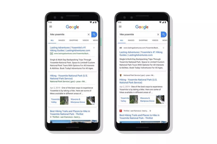 Google search update design