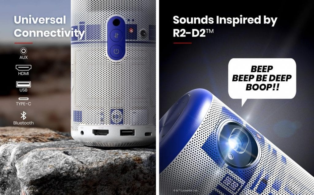Nebula Capsule II projector in the colors of the R2-D2 droid 1