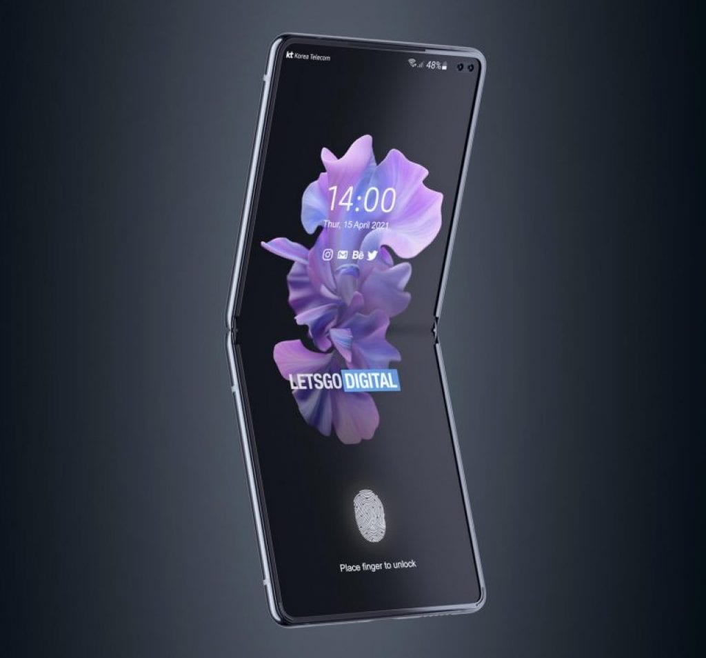 Samsung Z Flip foldable smartphone with an in-display fingerprint sensor