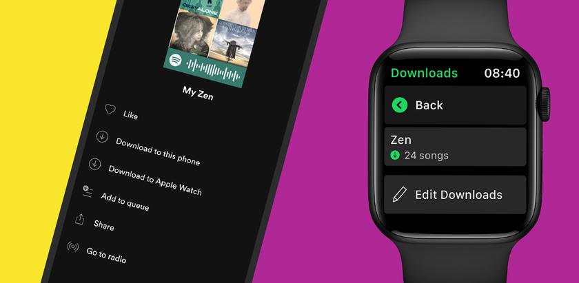 Spotify can download music to Apple Watch