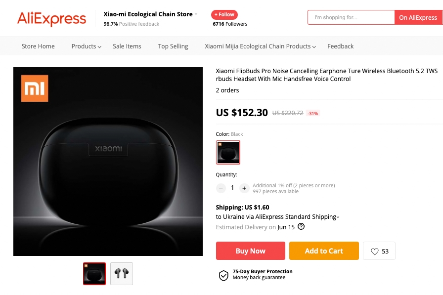 Xiaomi FlipBuds Pro TWS headphones on Sale