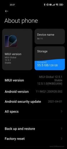 Xiaomi Mi 11 gets MIUI 12.5 Update 3