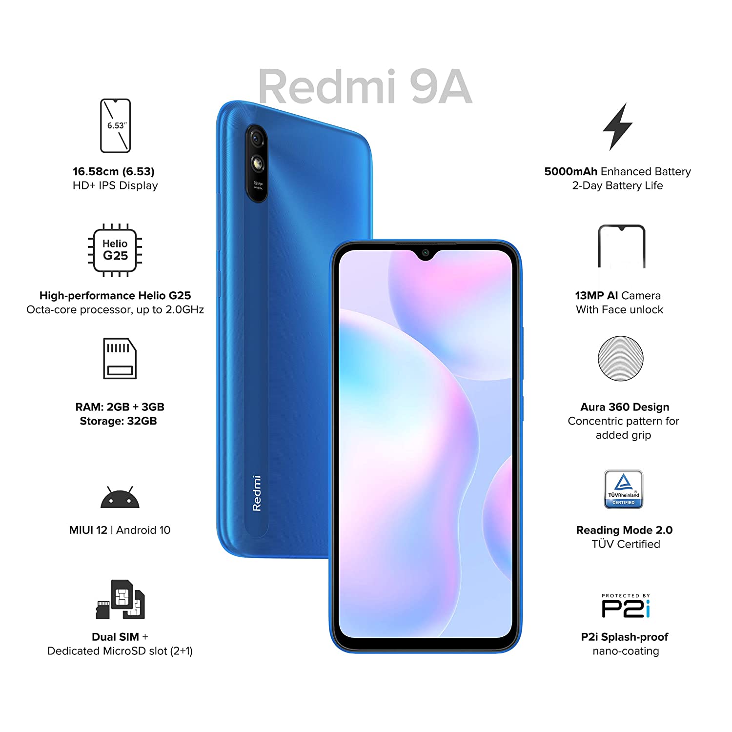 Xiaomi Redmi 9A Sea Blue Description