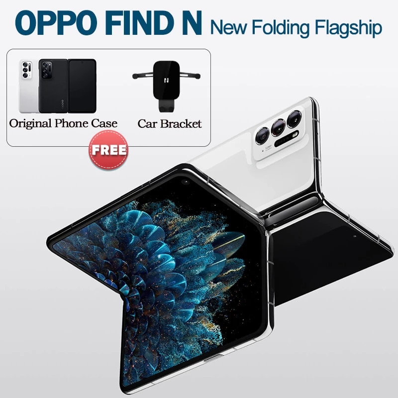 New Folding Flagship OPPO Find N 5G smart phone 7.1" Foldable AMOLED 120Hz Snapdragon 888 4500mAh NFC 50MP Camera Google Play
