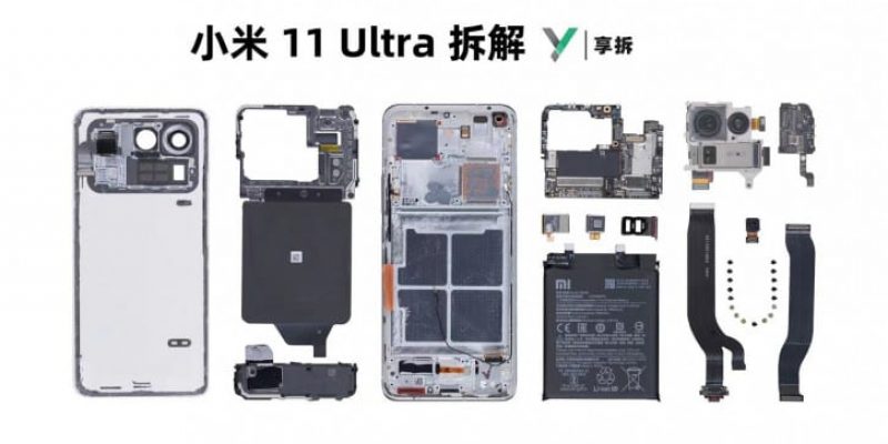 Xiaomi Mi 11 Ultra Teardown: disassembled and assembled on video