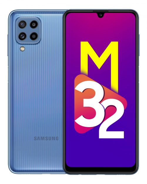 Samsung Galaxy M32 (Light Blue, 4GB RAM, 64GB Storage) 6 Months Free Screen Replacement for Prime