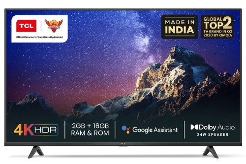 TCL 108 cm (43 inches) 4K Ultra HD Certified Android Smart LED TV 43P615 (Black) (2020 Model) | With Dolby...